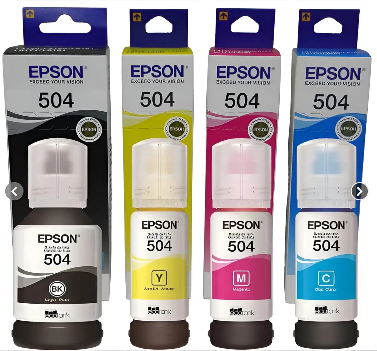 Botella Epson T504 (c/u color)